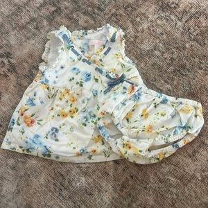 Janie & Jack Floral Matching Set Top 3-6 Months Bottom 6-12 Months